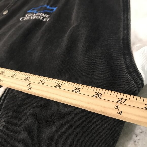 Vintage Jacket Mens XL Black White Chevrolet NCHA Finalist Rodeo Denim 90s - Picture 9 of 11